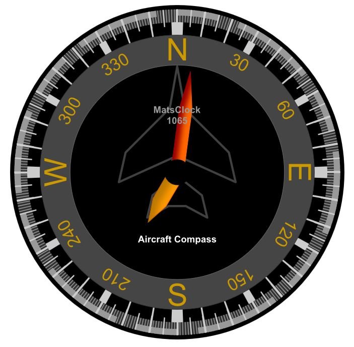 MatsClock - Aircraft Compass Clock