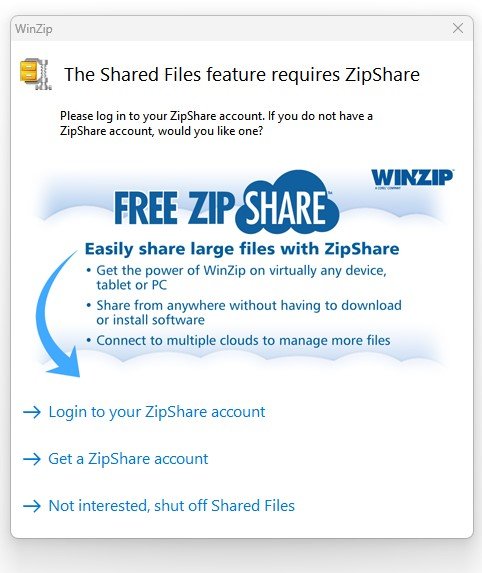 WinZip Large File Share Free